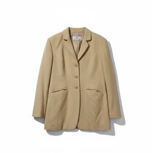 Saks Fifth Avenue Coat Womens 18 Butter Yellow Wool Cashmere Classic Vintage